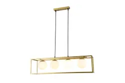 OUTLET Poškodený rám Dekorácia Avelin lampa na zavesenie so zlatým obdĺžnikovým rámom šírka 80 cm 2287