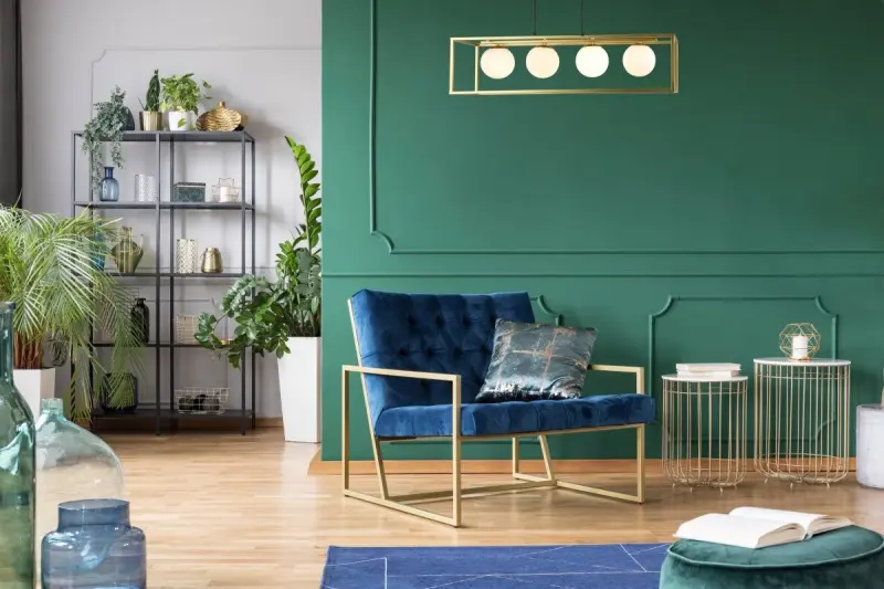 OUTLET Poškodený rám Dekorácia Avelin lampa na zavesenie so zlatým obdĺžnikovým rámom šírka 80 cm 2287