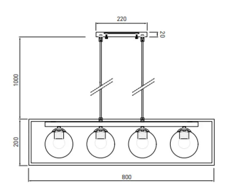 OUTLET Poškodený rám Dekorácia Avelin lampa na zavesenie so zlatým obdĺžnikovým rámom šírka 80 cm 2287