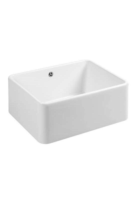 Ausmann Ceramic Mira Keramické Biele Umývadlo - Podstavné a Medzistavné 590 x 458 mm s Nerezovou Zátkou 1208970733