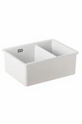 Ausmann Keramická Ember Keramické Biely Polovičný Drez Na Dosku a Pod Dosku 535 x 400 mm s Nerezovými Zátkami 1208970735