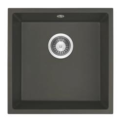 GraniteMy Universal Granitový Sivý, tmavý Umyvadlo 40x40 cm Na povrch, Pod povrch a V rovine s Nerezovou Zátkou 1208970742