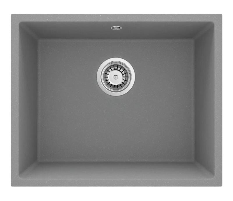 GraniteMy Univerzálny Granitový Šedý Drez 50x40 cm Nadstavba, Podstavba a Rovná Instalácia s Nerezovou Zástrčkou 1208970745
