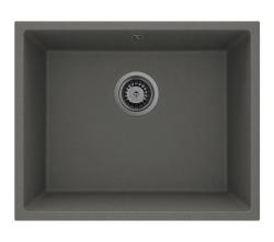GraniteMy Universal Granit Sivý, tmavý Umyvadlo 50x40 cm Montáž na povrch, Podstavcová montáž a Montáž so zarovnaním s povrchom so Zásuvkou Gun metal 1208970754