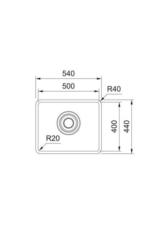 Franke Maris Quiet MQX 110.50 RVS Drez 50x40 cm Podstavcový 122.0694.477