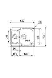 Franke Spark SKX 660 1,5 RVS Umyvadlo obojstranné Nadstavbové 62x49cm 101.0714.455