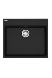 Franke Maris MRG 610-60 Care Fragranite Mat Čierna plytký invalidný drez 635 x 559 mm Povrchová montáž s dierou na kohútik 114.0729.484