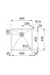 Franke Bolero Plus New R10 B2X 210-40-40 Nerezový drez Vlakinbouw podstavba a nadstavba 40x40 cm 127.0728.976
