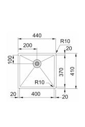 Franke Bolero Plus New R10 B2X 210-40-37 RVS Drez V rovnakej úrovni inštalácie, podstavca a stavby 40x37 cm 127.0730.522