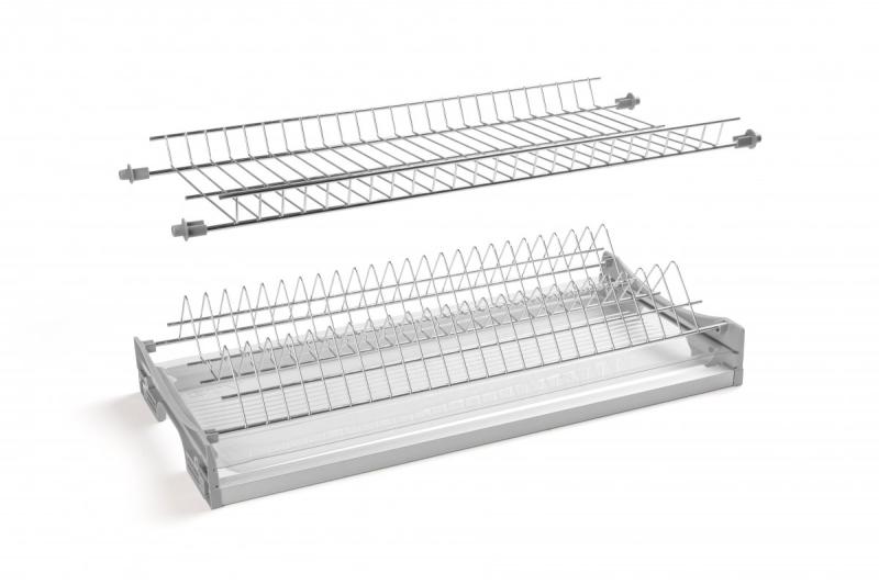 Drainer GTV BASIC 1, dve úrovne, skriňa 900, pre dosky o hrúbke 16 - 18 mm, 1x zásuvka, chróm