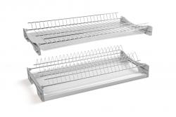 Drainer GTV BASIC 3, dve úrovne, skriňa 400, pre dosky o hrúbke 16 - 18 mm, 2x vanička, chróm