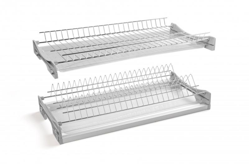 Drainer GTV BASIC 3, dve úrovne, skriňa 400, pre dosky o hrúbke 16 - 18 mm, 2x vanička, chróm