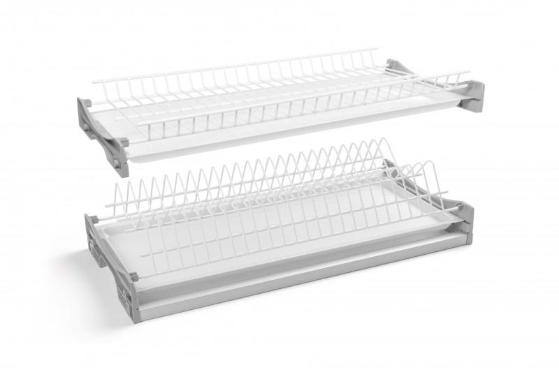 Drainer GTV BASIC 3, dve úrovne, skriňa 500, pre dosky o hrúbke 16 - 18 mm, 2x zásuvka, biela