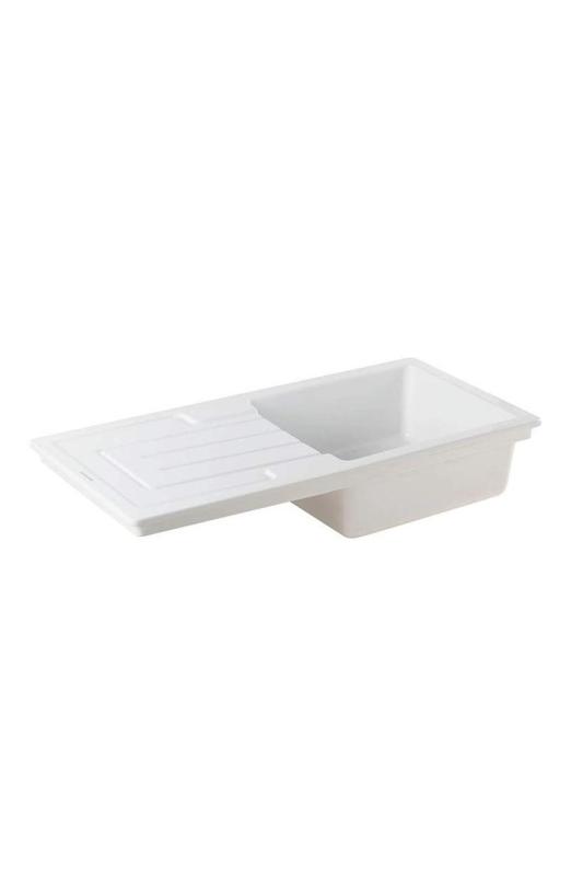 Ausmann Ceramic Sylva Ceramic White Built-in Sink with Draining Area 1000 x 500 mm 1208971124