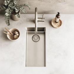Pure.Sink Exclusivo malý nerezový drez 18x40 cm 10mm rádius podstavca, rovnomerné vloženie a nadstavba PEX1840-02
