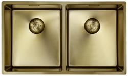 Pure.Sink Prestige Dvojitý zlatý drez 70x40 cm 10mm rádius podstavcový, rovný a nadstavbový PPG343440-60