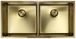 Pure.Sink Prestige Dvojitý zlatý drez 82x40 cm, polomer 10mm, spodná montáž, rovná montáž a vrchná montáž PPG404040-60