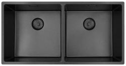 Pure.Sink Prestige Dvojitý Gun metal drez 82x40 cm 10mm rádius podstavcový, rovný a nadstavbový PPG404040-61
