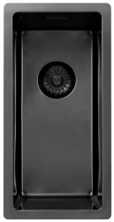 Pure.Sink Exclusivo Gun metal malý drez 18x40 cm 10mm rádius podstavba, rovná konštrukcia a nadstavba PEX1840-61
