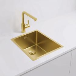 Pure.Sink Exclusivo Zlatý drez 34x40 cm s polomerom 10mm pre spodnú montáž, rovnú montáž a vrchnú montáž PEX3440-60
