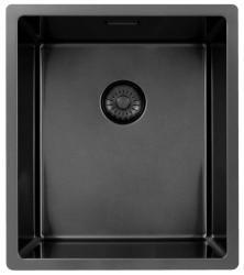 Pure.Sink Exclusivo Gun metal umývadlo 34x40 cm 10mm rádius podstavca, rovná konštrukcia a nadstavba PEX3440-61