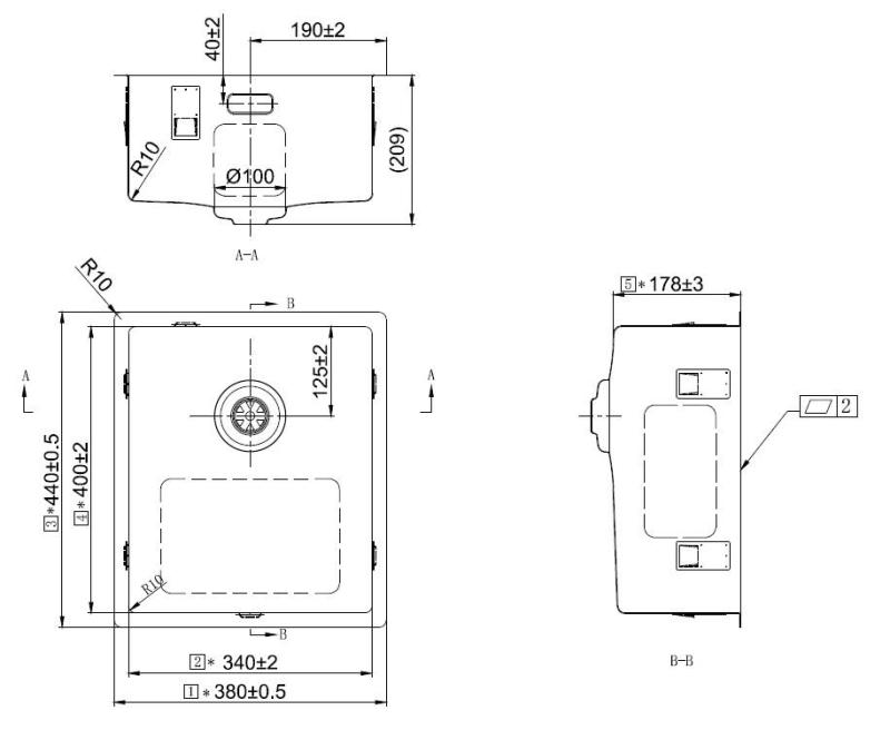 Pure.Sink Exclusivo Medený drez 34x40 cm 10mm rádius podstavcový, rovný a zosadený PEX3440-62