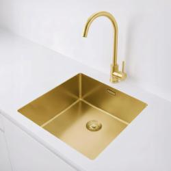 Pure.Sink Exclusivo Zlatý drez 40x40 cm 10mm rádius podstavce, ploché konštrukcie a nadstavby PEX4040-60