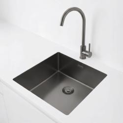 Pure.Sink Exclusivo Gun metal drez 40x40 cm 10mm rádius podstavcový, plochý a nadstavbový PEX4040-61