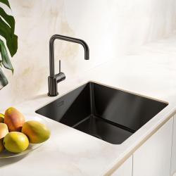 Pure.Sink Exclusivo Gun metal drez 40x40 cm 10mm rádius podstavcový, plochý a nadstavbový PEX4040-61