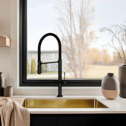 Pure.Sink Exclusivo Zlatý drez 50x40 cm 10mm rádius podstavca, rovný stavebný a nadstavbový PEX5040-60