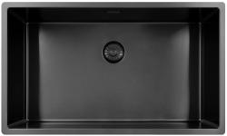Pure.Sink Exclusivo veľký Gun metal drez 70x40 cm 10mm rádius podstavca, rovná vložka a nadstavba PEX7040-61