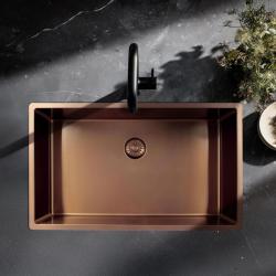 Pure.Sink Exclusivo veľký Meďný drez 70x40 cm 10mm polomer podstavca, rovná vložka a nadstavba PEX7040-62