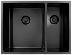 Pure.Sink Exclusivo Gun Metal 1,5 polovicný drez 34+18 cm 10mm polomer PEX341840-61