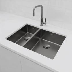 Pure.Sink Exclusivo Gun Metal 1,5 jednopolovicový drez 18+34 cm 10mm rádius PEX183440-61