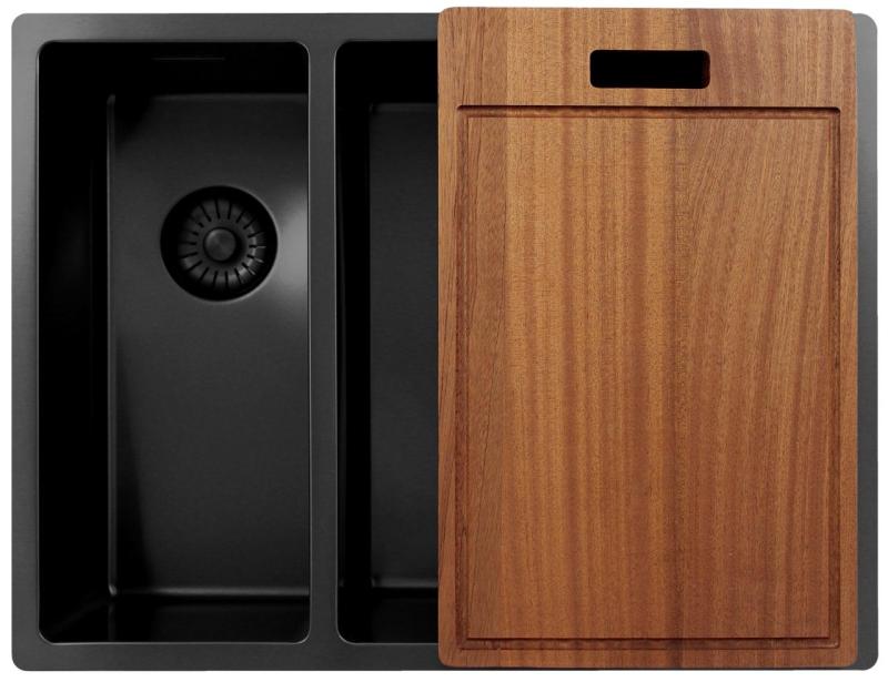 Pure.Sink Exclusivo Gun Metal 1,5 jednopolovicový drez 18+34 cm 10mm rádius PEX183440-61