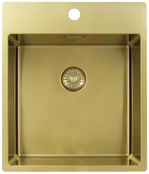 Pure.Sink Exclusivo Zlatý drez 44x52 cm Tapwing s otvorom pre kohútik 10mm polomer PEX4040T-60