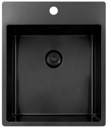 Pure.Sink Exclusivo Gun Metal umývadlo 44x52 cm Tapwing s dierou pre kohútik 10mm polomer PEX4040T-61
