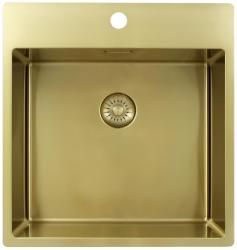 Pure.Sink Exclusivo zlatý drez 49x52 cm Tapwing s otvorom pre kohútik 10mm rádius PEX4540T-60