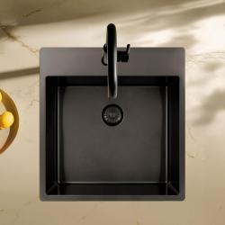 Pure.Sink Exclusivo Gun Metal umývadlo 49x52 cm Tapwing s dierou pre kohútik 10mm polomer PEX4540T-61