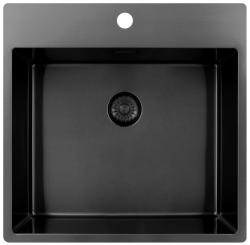 Pure.Sink Exclusivo Gun Metal umývadlo 54x52 cm Tapwing s dierou pre kohútik 10mm rádius PEX5040T-61