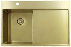 Pure.Sink Exclusivo Zlatý malý drez s odčerpadlovou časťou 78x52 cm Tapwing vľavo PEX3478LT-60