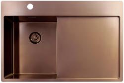 Pure.Sink Exclusivo  Malá medená umývadlová výlevka s odkvapkávacou časťou 78x52 cm Tapwing vľavo PEX3478LT-62