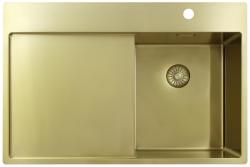 Pure.Sink Exclusivo Zlatý malý drez s odkvapkávacou časťou 78x52 cm Tapwing vpravo PEX3478RT-60
