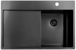 Pure.Sink Exclusivo Gun Metal malý drez s odťapkávacou časťou 78x52 cm Tapwing vpravo PEX3478RT-61