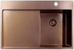 Pure.Sink Exclusivo Medený malý drez s odkvapkávačom 78x52 cm Tapwing vpravo PEX3478RT-62