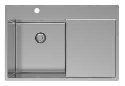Pure.Sink Exclusivo RVS drez s odčerpadlovou časťou 78x52 cm Tapwing vľavo PEX4078LT-02