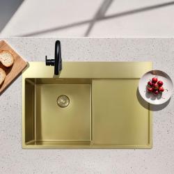 Pure.Sink Exclusivo Zlatý drez s odkvapkávačom 78x52 cm Tapwing vľavo PEX4078LT-60