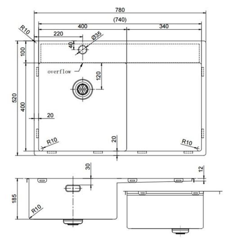 Pure.Sink Exclusivo Zlatý drez s odkvapkávacou časťou 78x52 cm Kohútik vľavo PEX4078LT-60