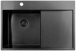 Pure.Sink Exclusivo Gun Metal drez s odkvapkávacou časťou 78x52 cm Tapwing vľavo PEX4078LT-61