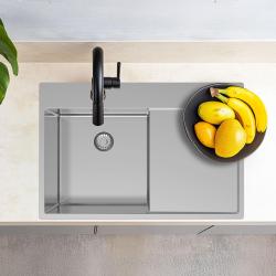 Pure.Sink Exclusivo RVS umývadlo s odkvapkávačom 78x52 cm Tapwing vpravo PEX4078RT-02